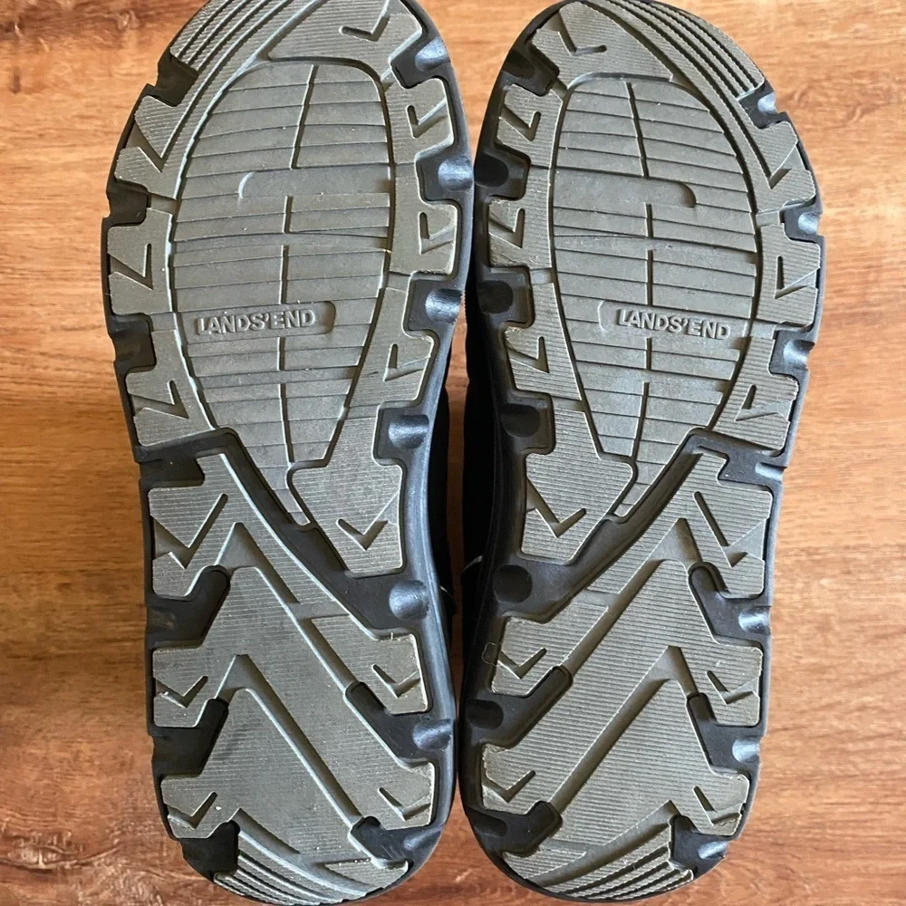 Lands' End Black Rain & Snow Boots with Quilted Design